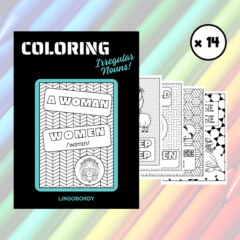 irregular nouns coloring book mockup